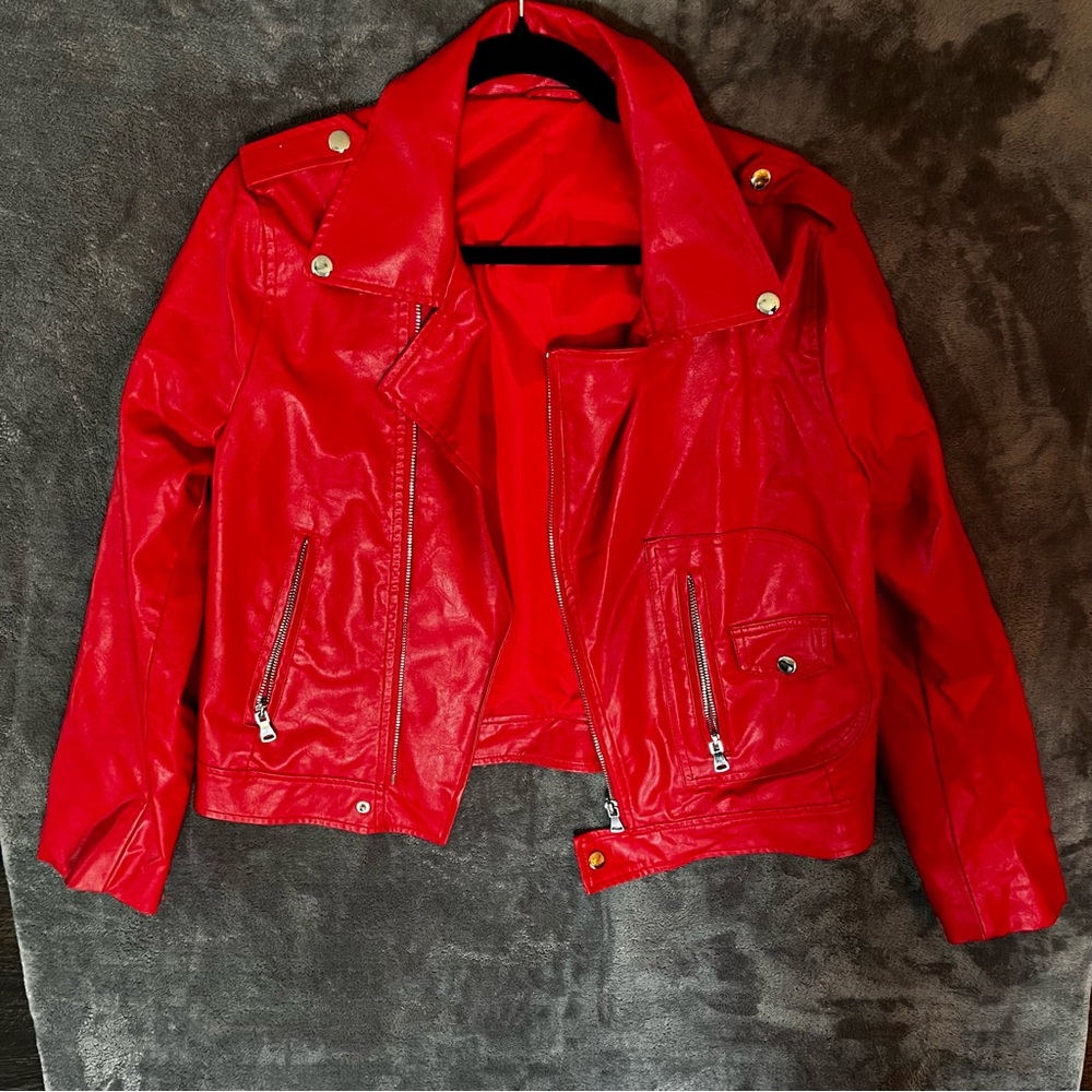 Red Women's Biker Jacket